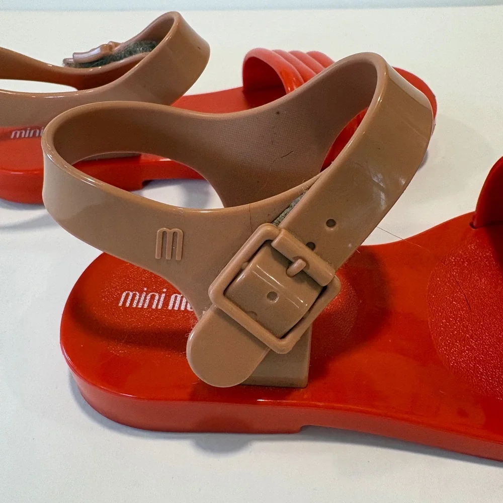 Mini Melissa Red Tan Jelly Sandals Toddler Girls Size 11 US 07GR23BR Brazil